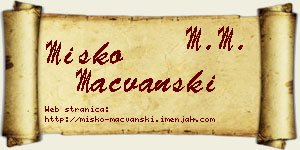 Miško Mačvanski vizit kartica